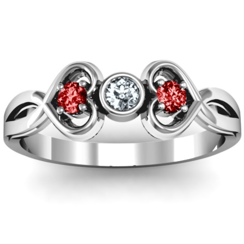 Twin Hearts with Centre Bezel Ring Twin Hearts with Centre Bezel Ring product image