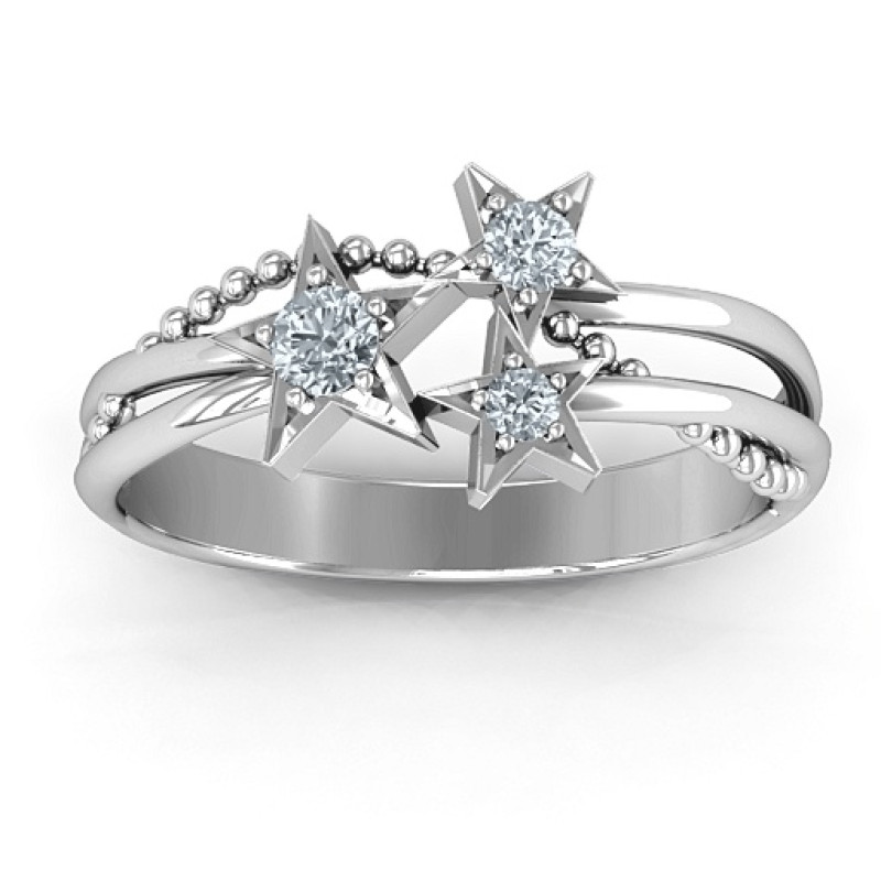 Twinkling Starlight Ring Twinkling Starlight Ring with three round stone settings