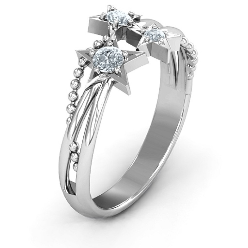 Twinkling Starlight Ring Twinkling Starlight Ring with three round stone settings