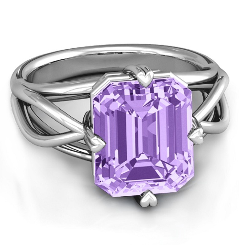 Twisted Shank Emerald Cut Filigree Ring Twisted shank ring with an emerald-cut stone and filigree setting