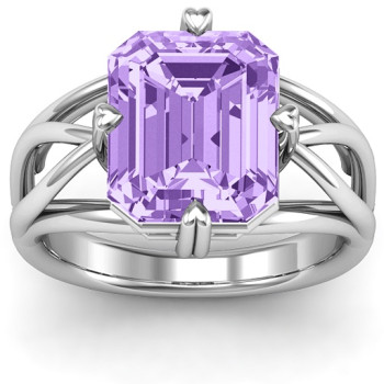 Twisted Shank Emerald Cut Stone with Filigree Ring Twisted Shank Emerald Cut Stone with Filigree Ring