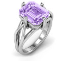 Twisted Shank Emerald Cut Filigree Ring Twisted shank emerald-cut stone filigree ring product image