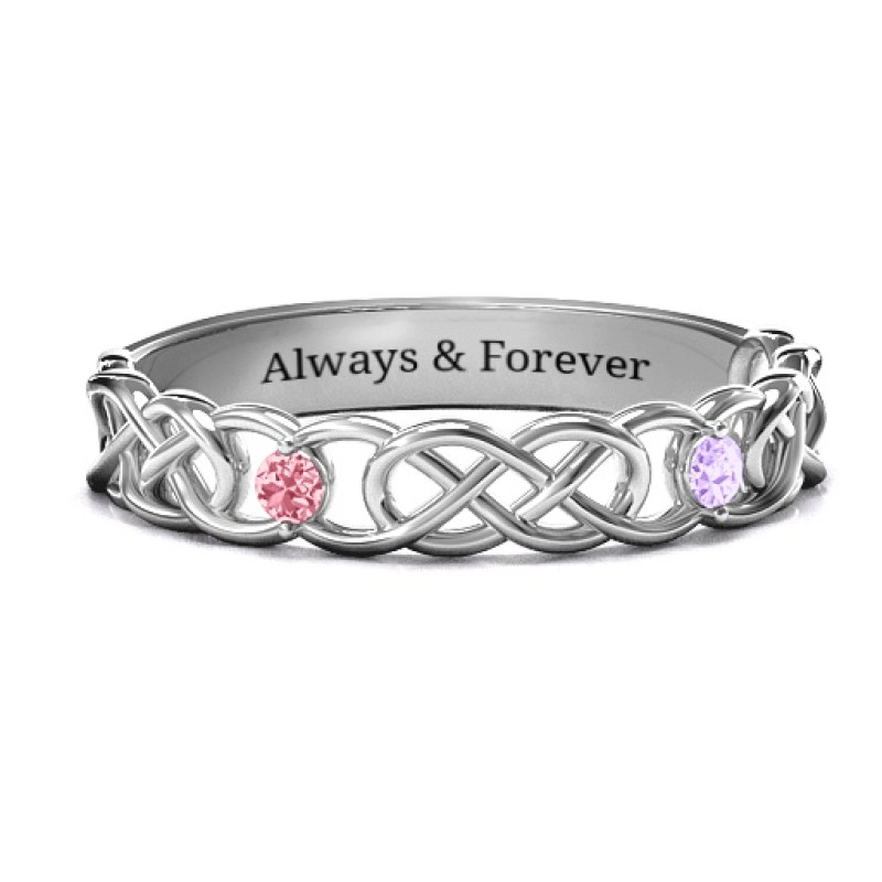 Two-Stone Interwoven Infinity Ring Two-Stone Interwoven Infinity Ring product view