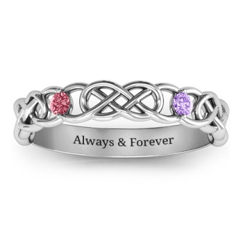Two-Stone Interwoven Infinity Ring Two-Stone Interwoven Infinity Ring