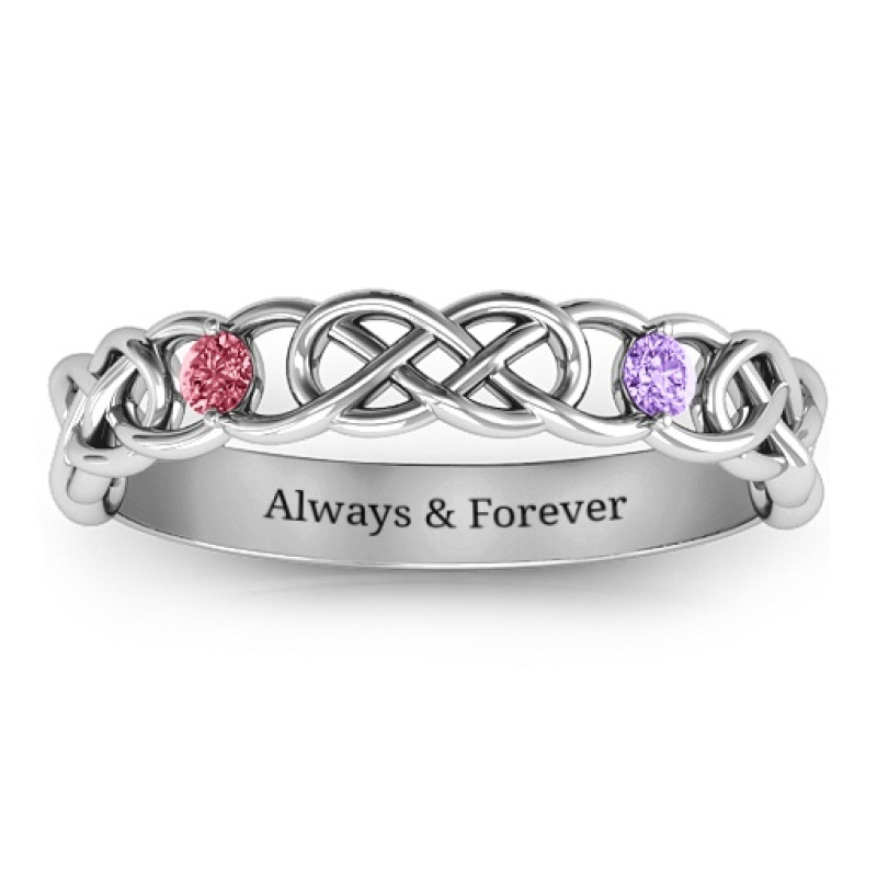 Two-Stone Interwoven Infinity Ring Two-Stone Interwoven Infinity Ring alternate product view