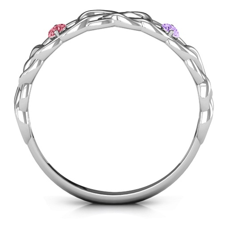 Two-Stone Interwoven Infinity Ring Detail Two-Stone Interwoven Infinity Ring alternate detail view