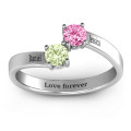 Two-stone ring with filigree settings