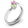 Two-stone ring with filigree settings