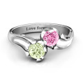 Two Stone Sparkle Ring Two Stone Sparkle Ring with a contoured bypass band and two round stones