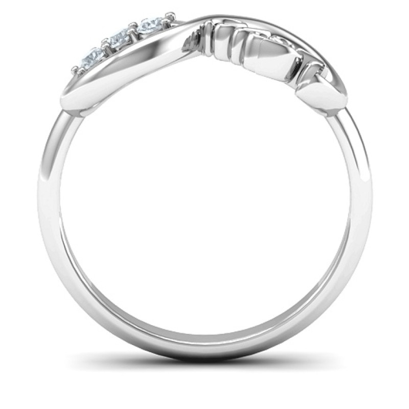 USA Infinity Ring USA Infinity Ring with three round stones