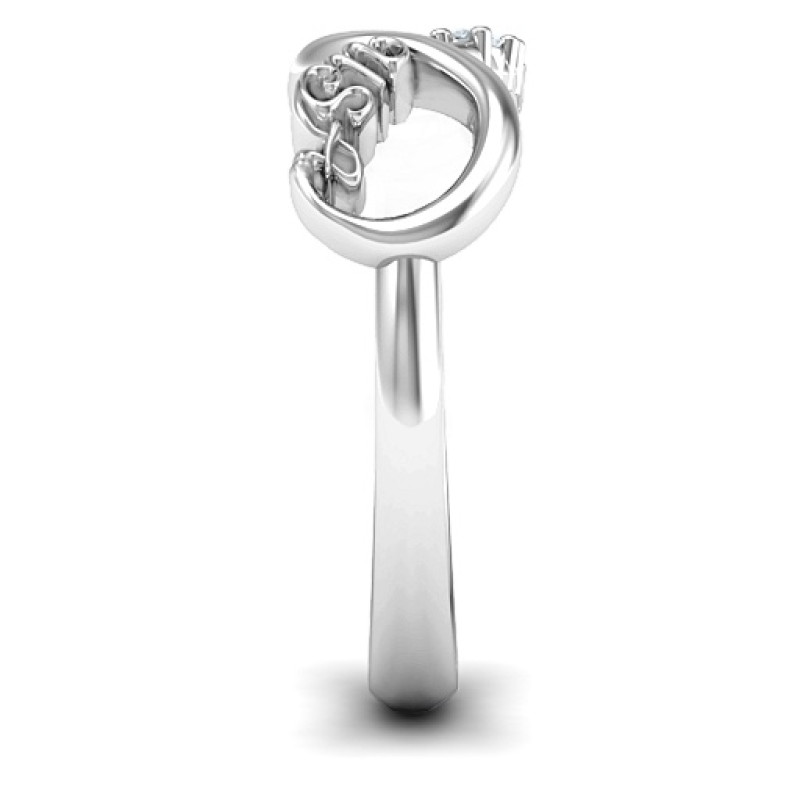 USA Infinity Ring USA Infinity Ring with three round stones
