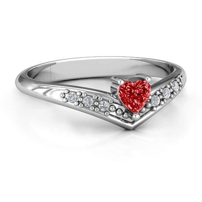 V-Accented Heart Ring V-Accented Heart Ring product image