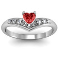 V-Accented Heart Ring V-Accented Heart Ring product view