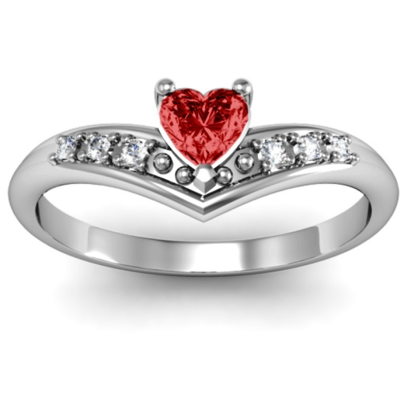V-Accented Heart Ring V-Accented Heart Ring product view