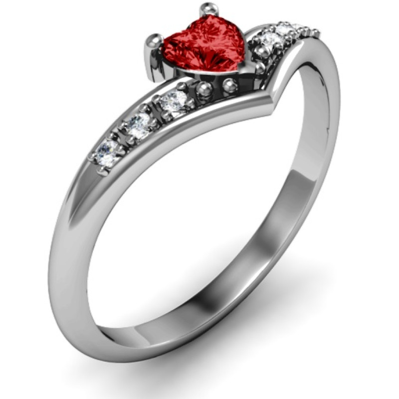 V-Accented Heart Ring V-Accented Heart Ring product view