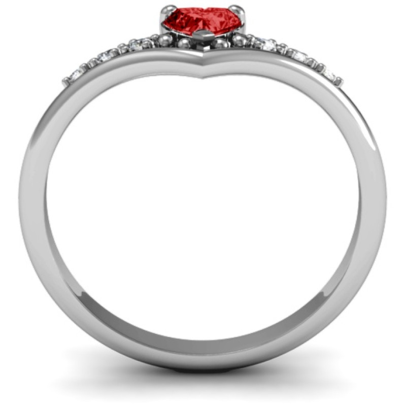 V-Accented Heart Ring V-Accented Heart Ring product view
