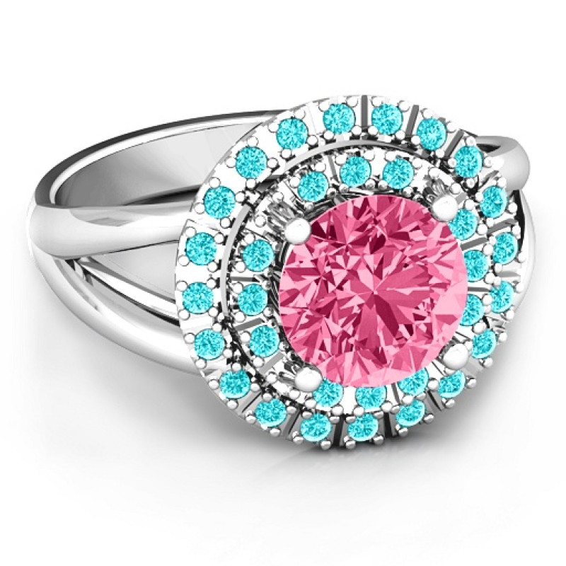 Victoria Double Halo Ring Victoria Double Halo Ring with round centre stone and double halo accents