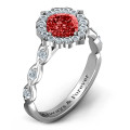 Vintage Glamour Accent Stone Ring - Detail View Vintage glamour accent stone ring product view