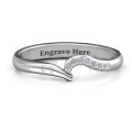 Wave Band Ring with Stone Accents Wave band ring with seven stone accents