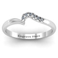 Wave Band Ring with Stone Accents - Alternate View Wave band ring with stone accents, alternate view