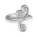 Whimsical Waves 3-Stone Ring Whimsical Waves three-stone ring with swirling split-shank band