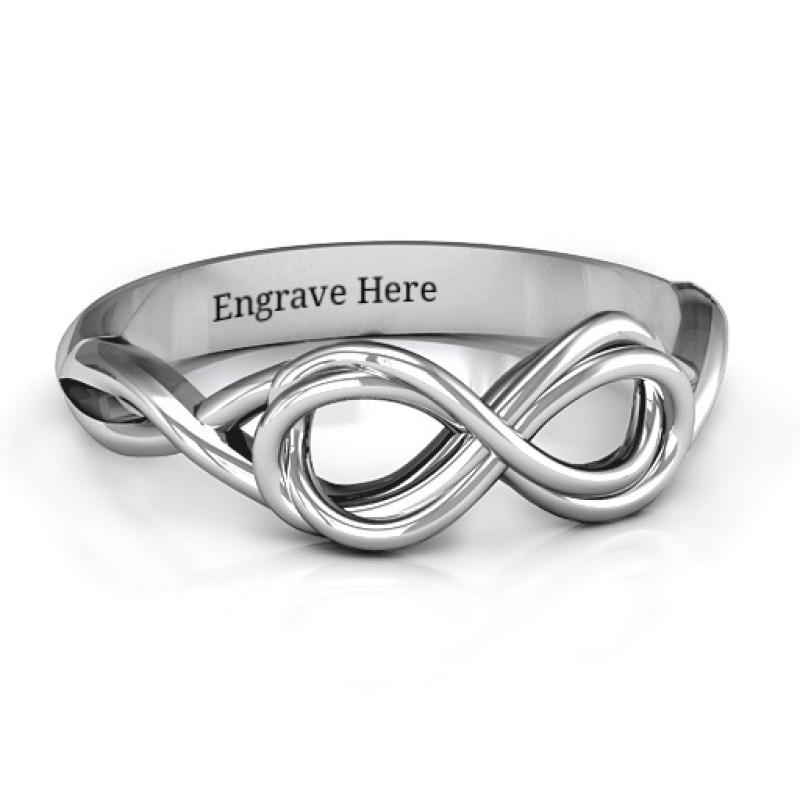 Wired for Love Infinity Ring with twisted shank and wired infinity symbol