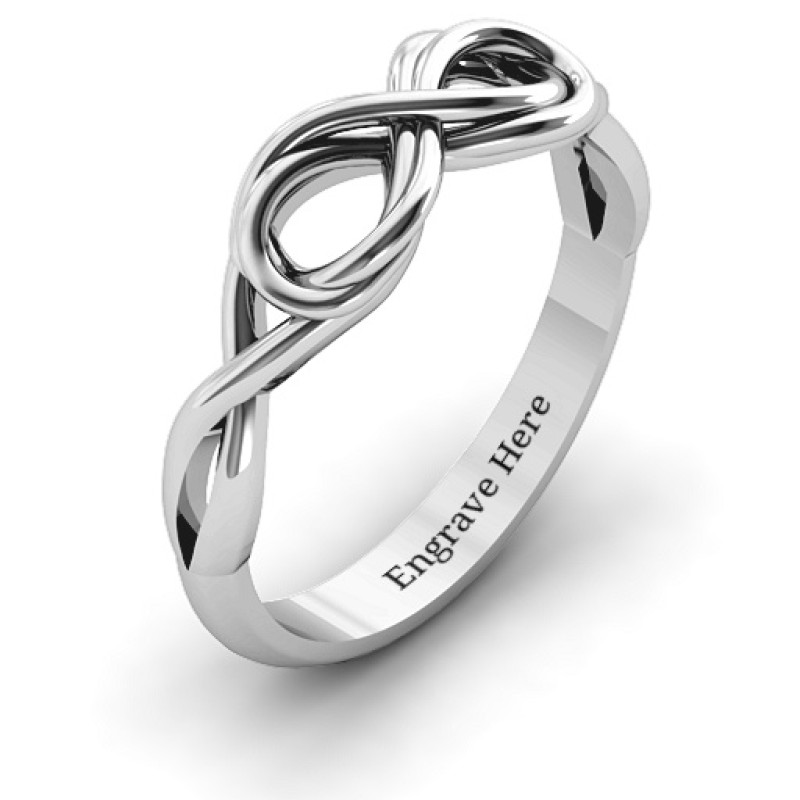 Wired for Love Infinity Ring with twisted shank and wired infinity symbol