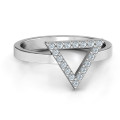 Triangle Accent Stone Ring Triangle accent stone ring with personalised stone options