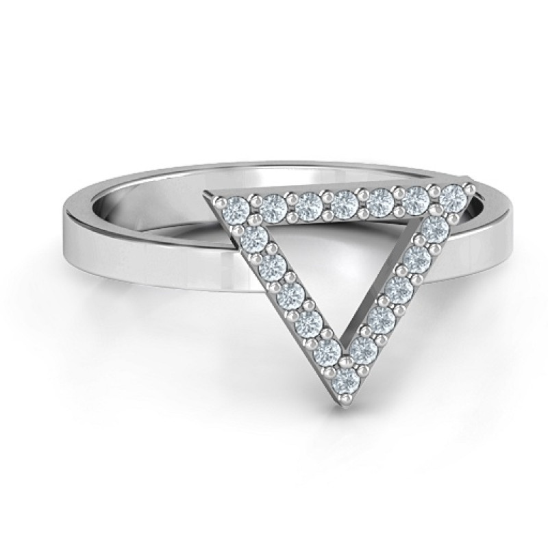 Triangle Accent Stone Ring Triangle accent stone ring with personalised stone options