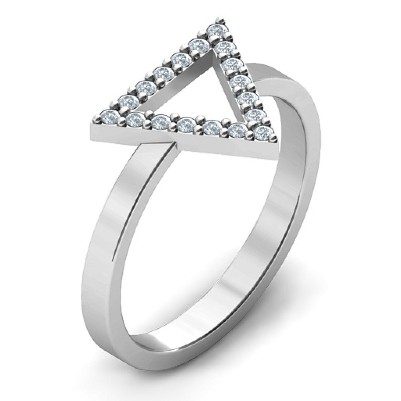 Triangle Accent Stone Ring Triangle accent stone ring with personalised stone options