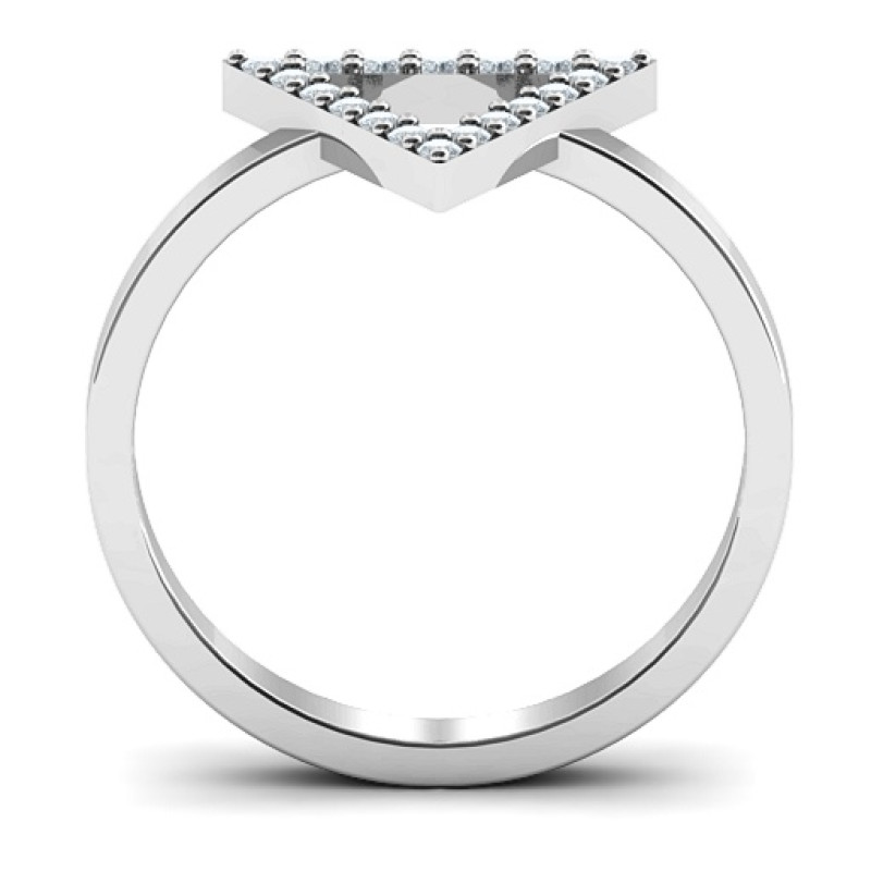 Triangle Accent Stone Ring Triangle accent stone ring with personalised stone options