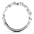 Your Heart and Mine Ring with heart-shaped cutouts and two round birthstones