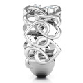 Your Heart and Mine Ring with heart-shaped cutouts and two round birthstones