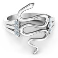 Zig Zag Snake Ring Zig Zag Snake Ring with six round stones
