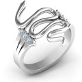 Zig Zag Snake Ring Zig Zag Snake Ring with six round stones