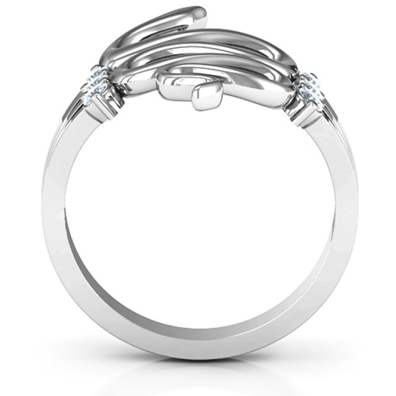 Zig Zag Snake Ring Zig Zag Snake Ring with six round stones