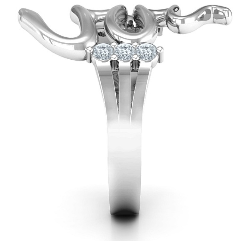 Zig Zag Snake Ring Zig Zag Snake Ring with six round stones