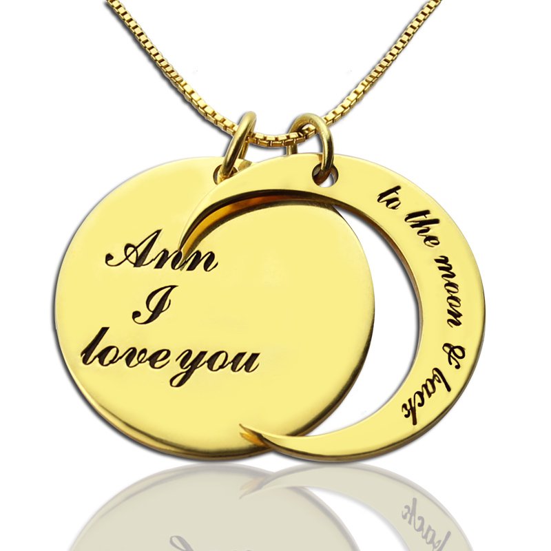 I Love You to the Moon and Back Love Necklace I Love You to the Moon and Back personalised love necklace