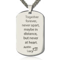 Personalised men's dog tag name necklace