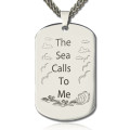 Men's ocean theme personalised dog tag name necklace