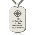 Personalised Compass Dog Tag Name Necklace Personalised Compass Dog Tag Name Necklace
