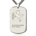 Personalised men's dog tag name necklace