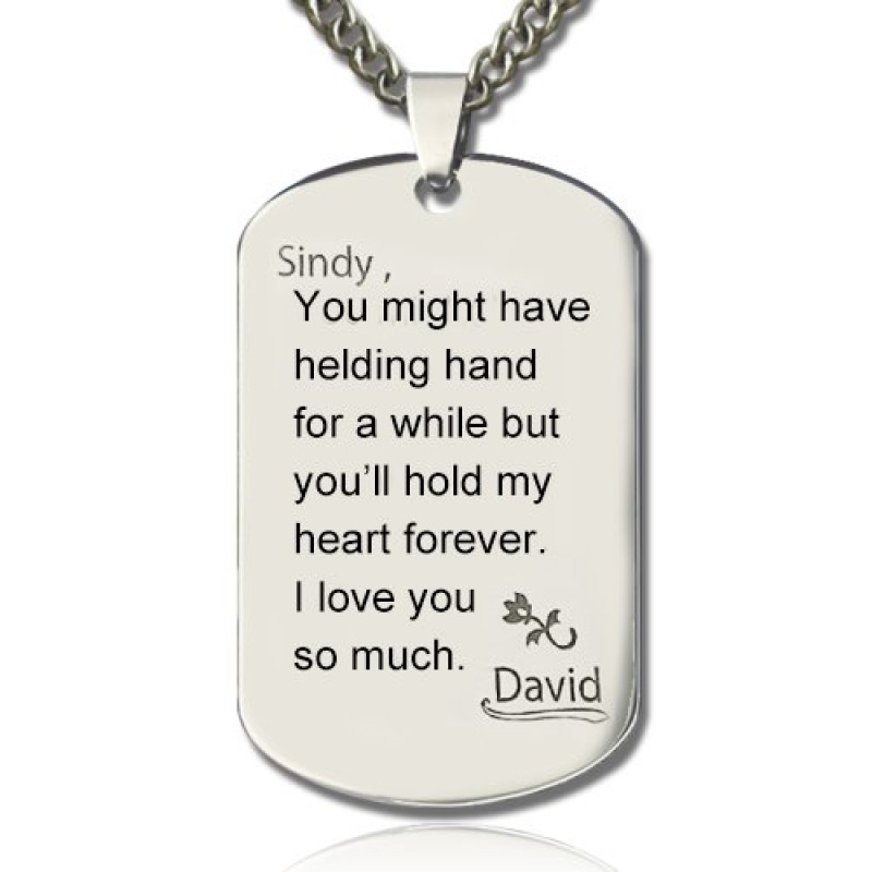 Men's Personalised Dog Tag Name Necklace Men's personalised dog tag name necklace