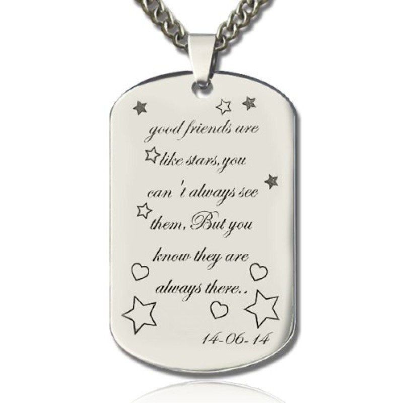 Personalised best friends dog tag name necklace