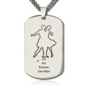 Dancing Theme Dog Tag Name Necklace Dancing Theme Dog Tag Name Necklace product image