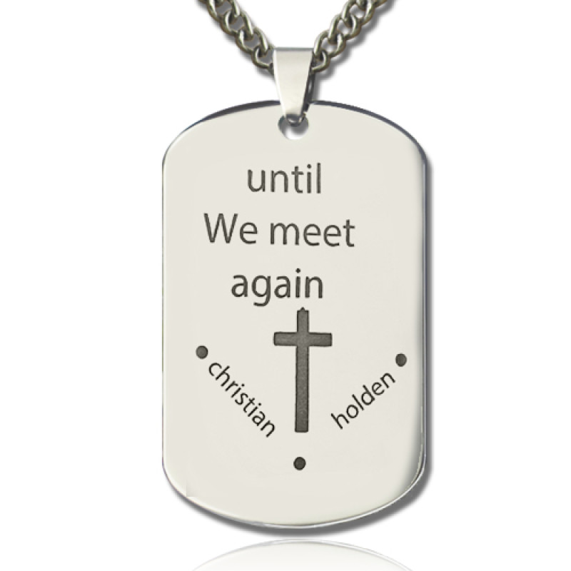 Personalised remembrance dog tag name necklace