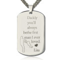 Father's Love Dog Tag Name Necklace Father's Love personalised dog tag name necklace