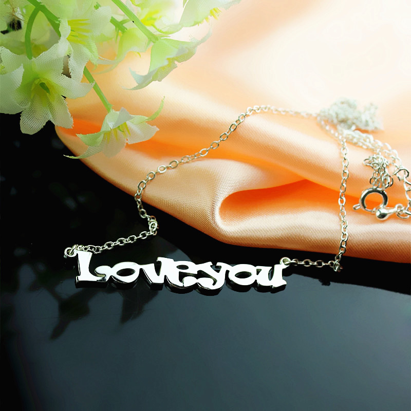 Personalised Ravie font name necklace detail image