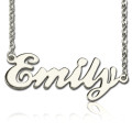 Cursive Script Name Necklace in 18ct Solid White Gold Cursive script personalised name necklace in solid white gold