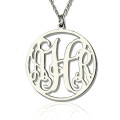 Sterling Silver Circle Monogram Necklace Personalised sterling silver circle monogram necklace